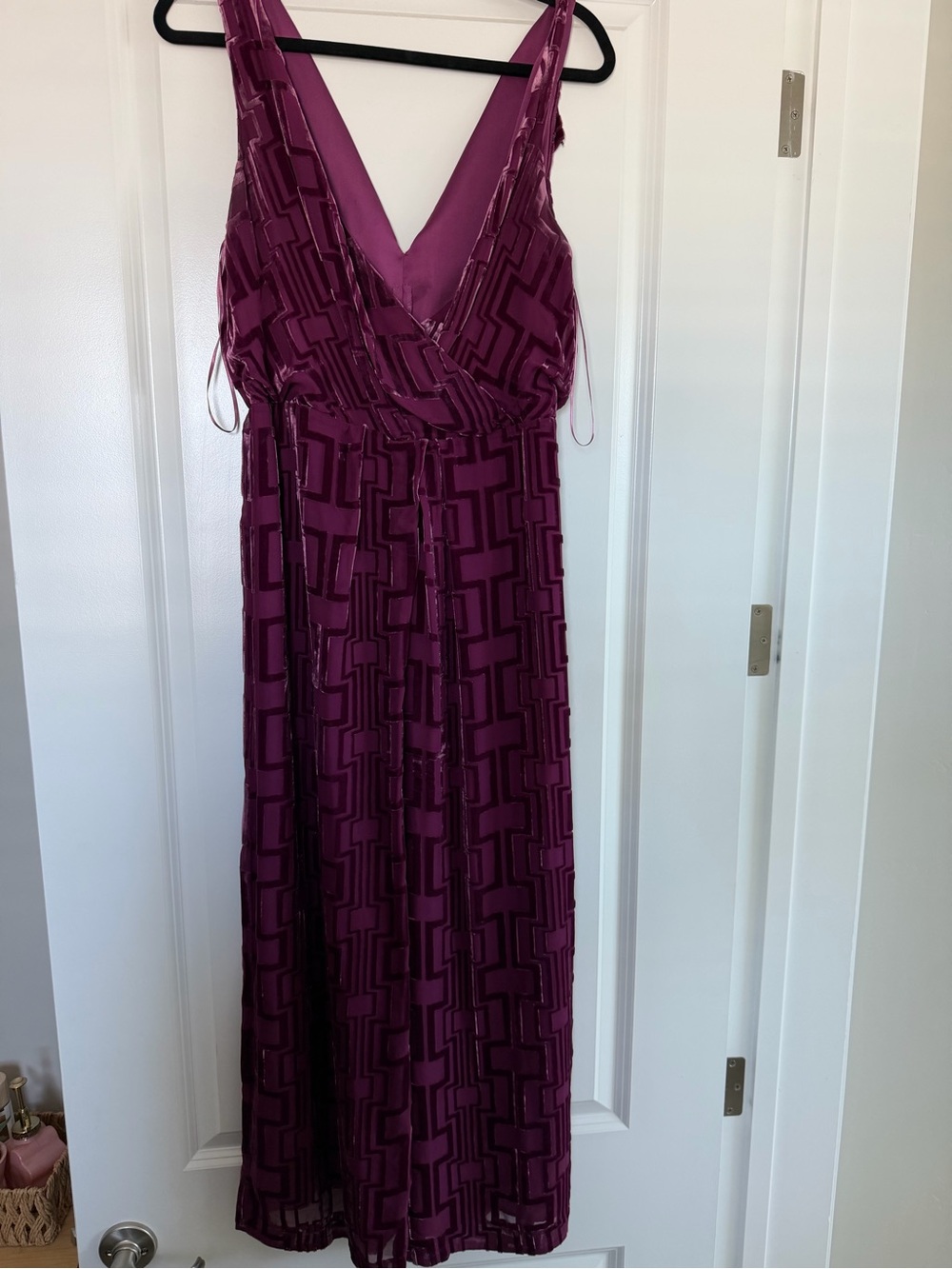 Trina Turk Deep Plum Sleeveless V-Neck Maxi Dress